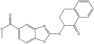 methyl 2-[(1-oxo-3,4-dihydro-2H-naphthalen-2-yl)sulfanyl]-1,3-benzoxazole-5-carboxylate 结构式