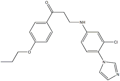 3-(3-chloro-4-imidazol-1-ylanilino)-1-(4-propoxyphenyl)propan-1-one 结构式