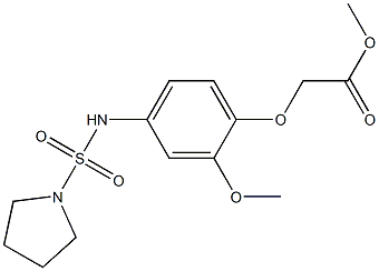 methyl 2-[2-methoxy-4-(pyrrolidin-1-ylsulfonylamino)phenoxy]acetate 结构式