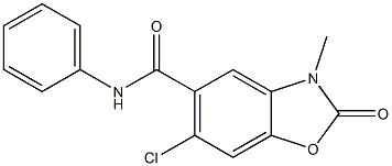 6-chloro-3-methyl-2-oxo-N-phenyl-1,3-benzoxazole-5-carboxamide 结构式