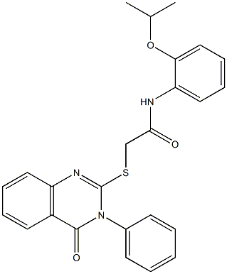 2-(4-oxo-3-phenylquinazolin-2-yl)sulfanyl-N-(2-propan-2-yloxyphenyl)acetamide 结构式