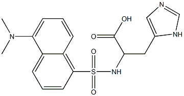 2-[[5-(dimethylamino)naphthalen-1-yl]sulfonylamino]-3-(1H-imidazol-5-yl)propanoic acid 结构式