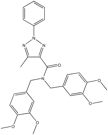 N,N-bis[(3,4-dimethoxyphenyl)methyl]-5-methyl-2-phenyltriazole-4-carboxamide 结构式