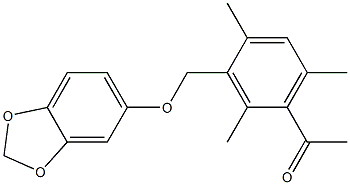 1-[3-(1,3-benzodioxol-5-yloxymethyl)-2,4,6-trimethylphenyl]ethanone 结构式