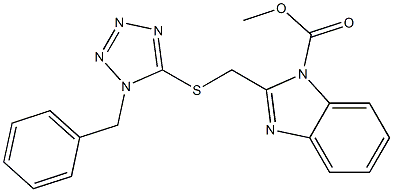 methyl 2-[(1-benzyltetrazol-5-yl)sulfanylmethyl]benzimidazole-1-carboxylate 结构式