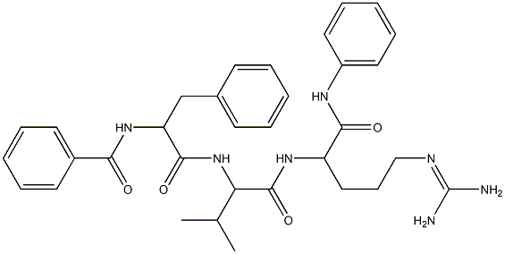 N-[1-[[1-[[1-anilino-5-(diaminomethylideneamino)-1-oxopentan-2-yl]amino]-3-methyl-1-oxobutan-2-yl]amino]-1-oxo-3-phenylpropan-2-yl]benzamide 结构式