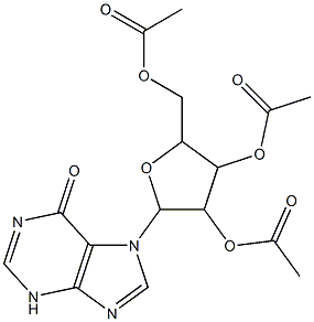 [3,4-diacetyloxy-5-(6-oxo-3H-purin-7-yl)oxolan-2-yl]methyl acetate 结构式