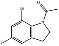 1-ACETYL-7-BROMO-5-IODOINDOLINE 结构式