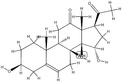 3β,14β,15α-Trihydroxypregn-5-ene-12,20-dione 结构式