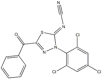 2-Benzoyl-5-cyanimino-4,5-dihydro-4-(2,4,6-trichlorophenyl)-1,3,4-thiadiazole 结构式