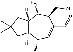 [3aR,(+)]-1,2,3,3aα,4,5,8,8aα-Octahydro-4α-hydroxy-5β-hydroxymethyl-2,2,8α-trimethyl-6-azulenecarbaldehyde 结构式