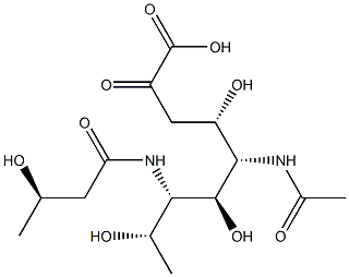 5-acetamido-3,5,7,9-tetradeoxy-7-(3-hydroxybutyramido)nonulosonic acid 结构式