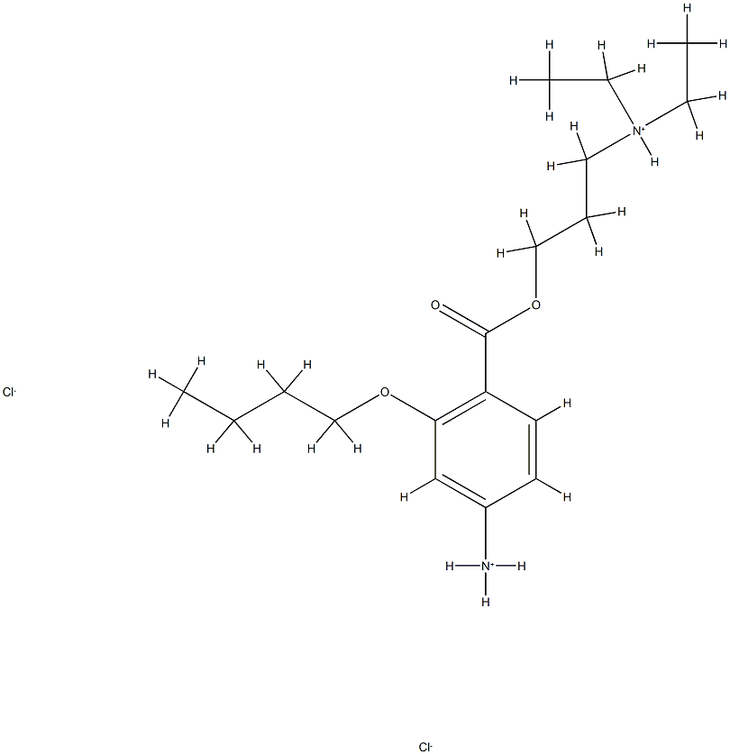 Benzoic acid,4-amino-2-butoxy-, 3-(diethylamino)propyl ester, hydrochloride (1:2) 结构式