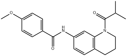 Benzamide,  4-methoxy-N-[1,2,3,4-tetrahydro-1-(2-methyl-1-oxopropyl)-7-quinolinyl]- 结构式