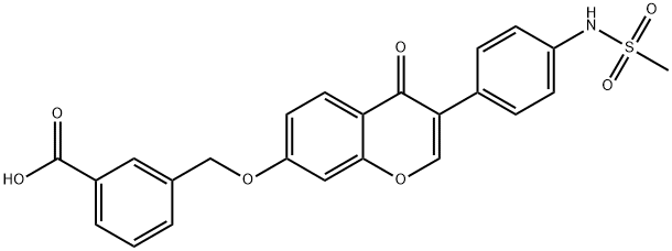 3-[[[3-[4-[(甲基磺酰基)氨基]苯基]-4-氧代-4H-苯并吡喃-7-基]氧基]甲基]苯甲酸 结构式