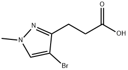 3-(4-溴-1-甲基-1H-吡唑-3-基)丙酸 结构式