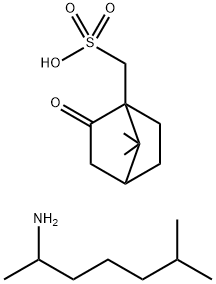 (1,5-dimethylhexyl)ammonium (±)-2-oxobornane-10-sulphonate 结构式