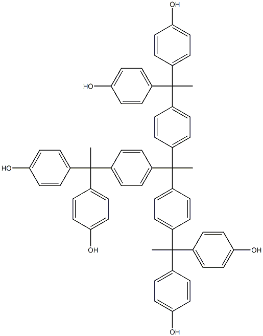 4,4',4'',4''',4'''',4'''''-[[乙烷-1,1,1-三基三(苯-4,1-二基)]三(乙烷-1,1,1-三基)]六苯酚 结构式