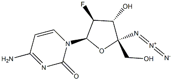 4-氨基-1-(4-C-叠氮基-2-脱氧-2-氟-BETA-D-呋喃阿拉伯糖基)-2(1H)-嘧啶酮 结构式