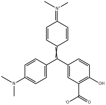 N-[4-[(3-Carboxylato-4-hydroxyphenyl)[4-(dimethylamino)phenyl]methylene]-2,5-cyclohexadien-1-ylidene]-N-methylmethanaminium 结构式