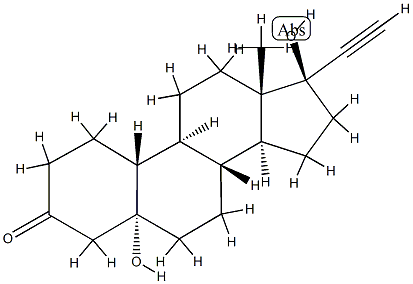 5,17-dihydroxy-5,17,19-norpregn-20-yn-3-one 结构式