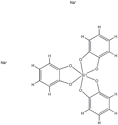 三(1,2-苯二醇酸根-O,O`)硅酸钠 结构式