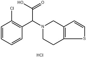 ALPHA-(2-氯苯基)-6,7-二氢噻吩并[3,2-C]吡啶-5(4H)-乙酸盐酸盐 结构式
