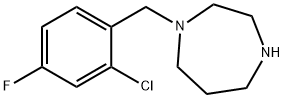 1-[(2-chloro-4-fluorophenyl)methyl]-1,4-diazepane 结构式