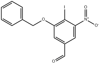 3-(苄氧基)-4-碘-5-硝基苯甲醛 结构式