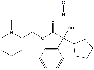 (1-methyl-3,4,5,6-tetrahydro-2H-pyridin-2-yl)methyl 2-cyclopentyl-2-hy droxy-2-phenyl-acetate chloride 结构式