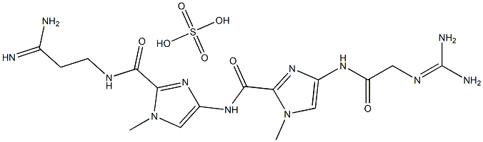 4-((((Aminoiminomethyl)amino)acetyl)amino)-N-(2-(((3-amino-3-iminoprop yl)amino)carbonyl)-1-methyl-1H-imidazol-4-yl)-1-methyl-1H-imidazole-2- carboxamide sulfate (1:1) 结构式