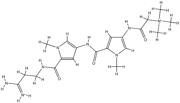 [5-[[5-[2-(amino-azaniumylidene-methyl)ethylcarbamoyl]-1-methyl-pyrrol -3-yl]carbamoyl]-1-methyl-pyrrol-3-yl]carbamoylmethyl-trimethyl-azaniu m 结构式