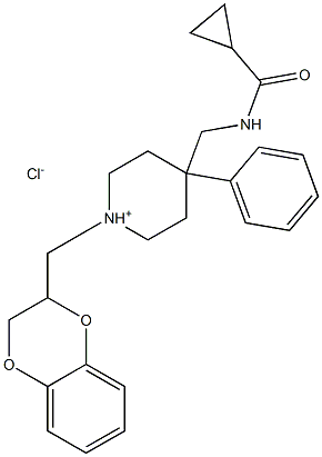 Cyclopropanecarboxamide,N-[[1-[(2,3-dihydro-1,4-benzodioxin-2-yl)methyl]-4-phenyl-4-piperidinyl]methyl]-,hydrochloride (1:1) 结构式