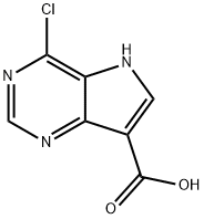 4-氯-5H-吡咯并[3,2-D]嘧啶-7-甲酸 结构式