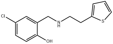 4-chloro-2-({[2-(thiophen-2-yl)ethyl]amino}methyl)phenol 结构式