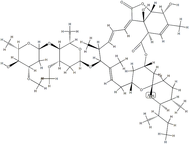 5-O-去甲基-22,23-二氢-28-氧代阿维菌素 A1A 结构式