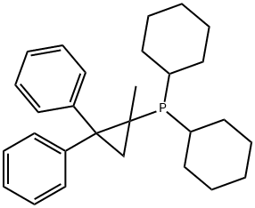 二环己基(2,2-二苯基-1-甲基环丙基)膦 结构式