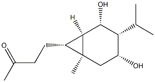 4-[(1S,6β)-3β,5β-Dihydroxy-1β-methyl-4β-(1-methylethyl)bicyclo[4.1.0]hept-7β-yl]-2-butanone 结构式