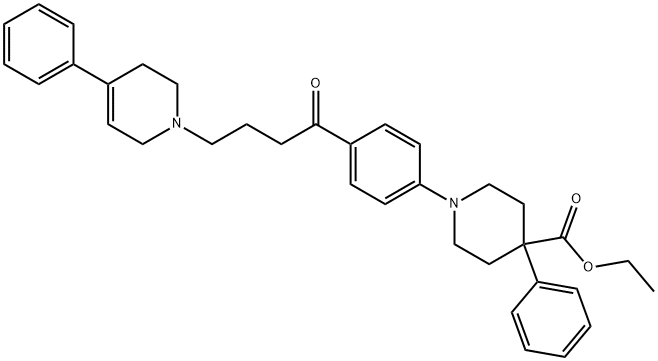 ISONIPECOTIC ACID, 4-PHENYL-1-(p-(4-(4-PHENYL-1,2,5,6-TETRAHYDRO-1-PYR IDYL)BUTYR 结构式