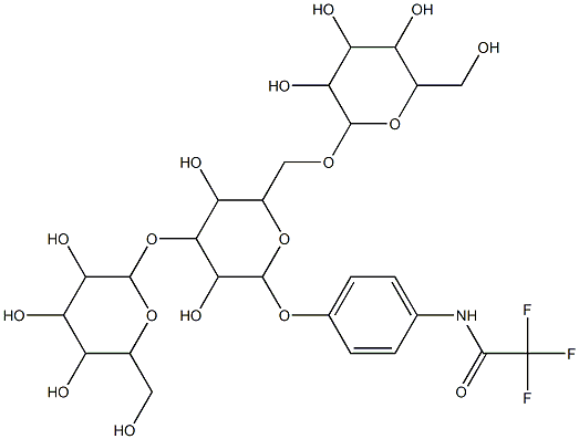 4-trifluoroacetamidophenylmannopyranosyl-(1-3)-O-(mannopyranosyl-(1-6))-mannopyranoside 结构式