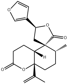 (4aR,4aβ,5R,5'S)-5'-(3-Furanyl)-4,4a,6,7,8,8a,4',5'-octahydro-6α-methyl-8aβ-(1-methylethenyl)spiro[5H-1-benzopyran-5,3'(2'H)-furan]-2,2'(3H)-dione 结构式