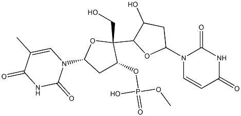 thymidylyl-(3'-5')deoxyuridine 结构式