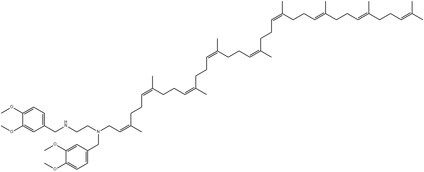 N-solanesyl-N,N'-bis(3,4-dimethoxybenzyl)ethylenediamine 结构式