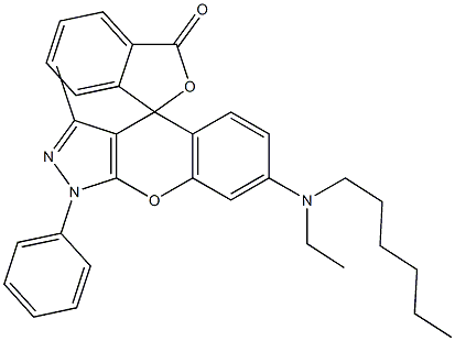 7-(Ethylhexylamino)-3-methyl-1-phenylspiro[[1]benzopyrano[2,3-c]pyrazole-4(1H),1'(3'H)-isobenzofuran]-3'-one 结构式