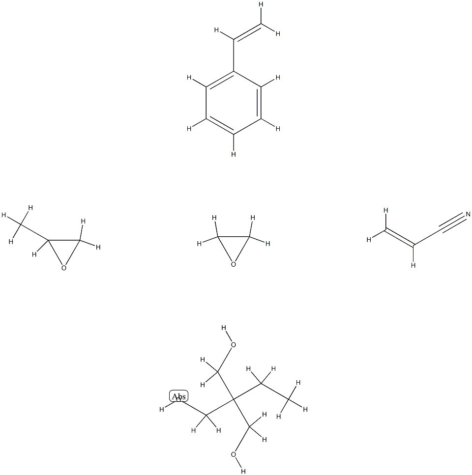 2-Propenenitrile, polymer with ethenylbenzene, 2-ethyl-2-(hydroxymethyl)-1,3-propanediol, methyloxirane and oxirane 结构式