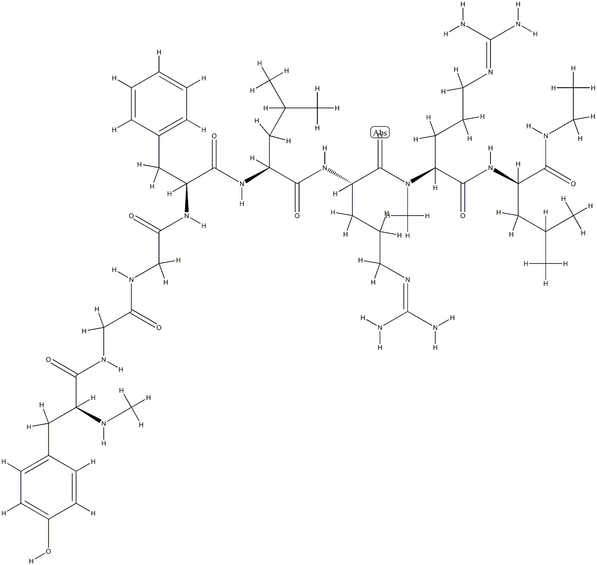 (N-ME-TYR1,N-ME-ARG,D-LEU-NHET)-DYNORPHIN A (1-8) TRIFLUOROACETATE SALT 结构式