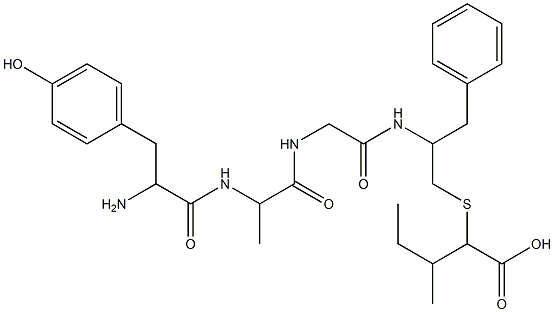 tyrosyl-alanyl-glycyl-phenylalanyl-psi(thiomethylene)leucine 结构式