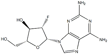 9-(2-脱氧-2-氟-BETA-D-阿拉伯呋喃糖基)-9H-嘌呤-2,6-二胺 结构式