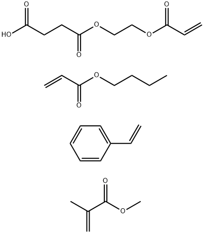 Butanedioic acid, mono[2-[(1-oxo-2-propenyl)oxy]ethyl] ester, polymer with butyl 2-propenoate, ethenylbenzene and methyl 2-methyl-2-propenoate 结构式