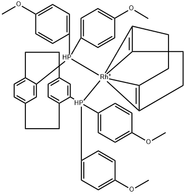 (S)-4,12-双(4-甲氧基苯基)-[2.2]-对环芳烷(1,5-环辛二烯)铑(I)四氟硼酸盐 结构式